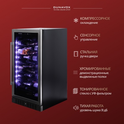Винный шкаф Dunavox DX-70.258SS