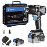 Гайковерт аккумуляторный бесщеточный DEKO ZKIS20 PRO MAX, 20В, 2*5.0Ач, 950 Нм, в кейсе - фото