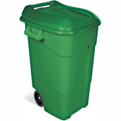 Контейнер для мусора пластик 120л зелёный - фото