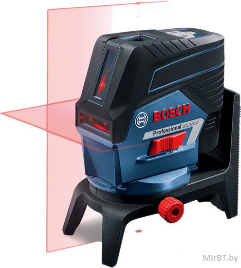 Нивелир лазерный BOSCH GCL 2-50 C со штативом и держателем в кор. (проекция: крест, до 50 м, +/- 0.30 мм/м, резьба 1/4