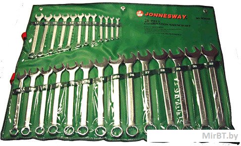 Jonnesway W26126S Набор ключей гаечных комбинированных в сумке, 6-32 мм, 26 предметов