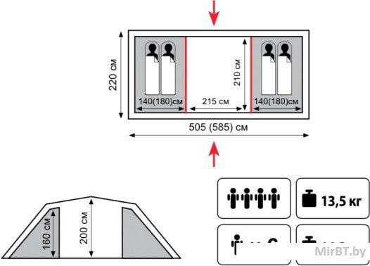 Палатка Tramp Brest 6 V2 / TRT-83