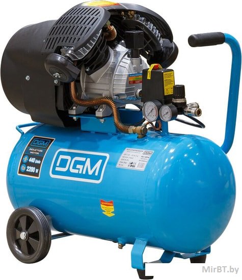 Компрессор DGM AC-254 (440 л/мин, 8 атм, коаксиальный, масляный, ресив. 50 л, 220 В, 2.20 кВт)