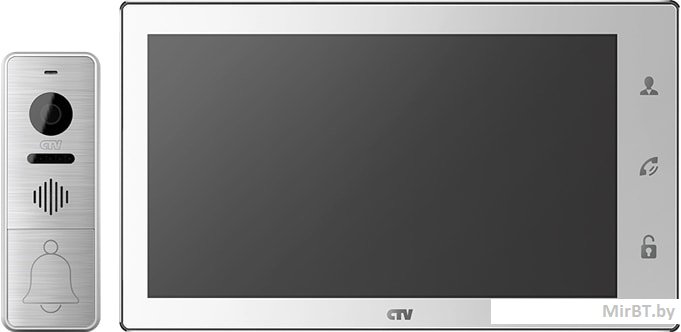 Комплект видеодомофона CTV DP4106AHD (белый) - фото