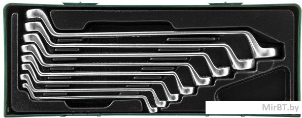 Jonnesway W23108S Набор ключей гаечных накидных изогнутых 75° в сумке, 6-22 мм, 8 предметов