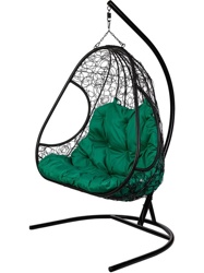 Кресло подвесное BiGarden Primavera Black (зеленая подушка) - фото