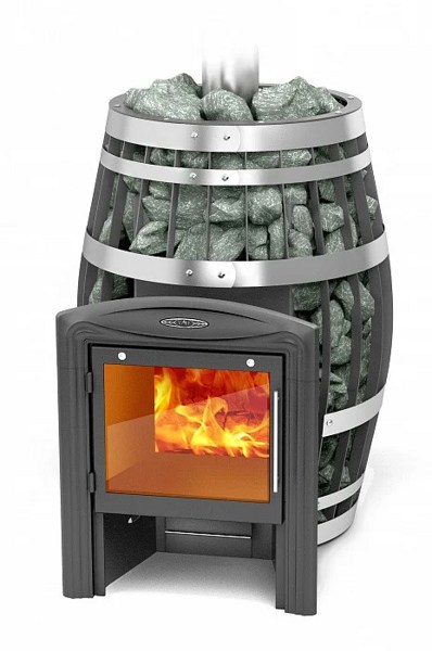 Печь банная САЯНЫ XXL 2015 Carbon Витра с ЗК ТМФ