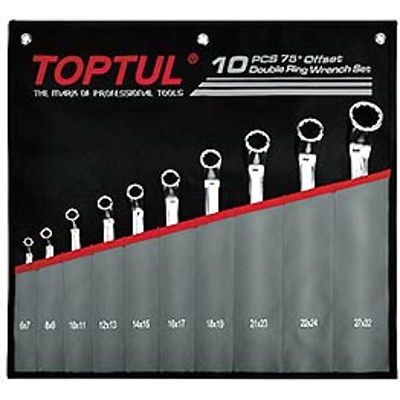 Набор ключей накидн. 6-27мм, 75° 10 шт. TOPTUL (GPCI1001)