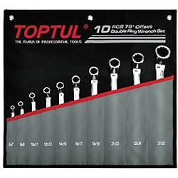 Набор ключей накидн. 6-27мм, 75° 10 шт. TOPTUL (GPCI1001) - фото