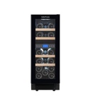 Винный шкаф CellarPrivate встраиваемый, двухзонный на 17 бутылок черный, скрытая ручка CP017-2TBH - фото