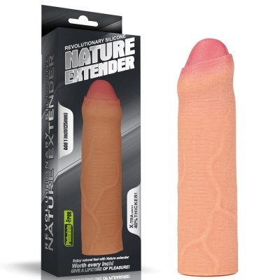 Удлиняющая закрытая насадка телесная Revolutionary Silicone Nature Extender-Uncircumcised + 4 см