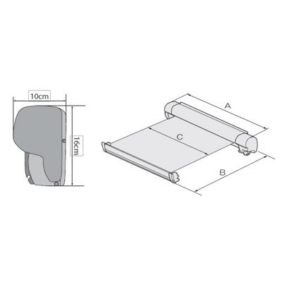 Маркиза MobileComfort M300BD, настенная механическая, корпус чёрный, полотно тёмно-серое