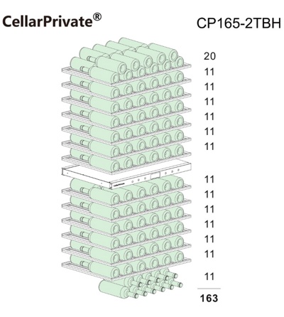 Винный шкаф CellarPrivate двухзонный на 163 бутылки черный, скрытая ручка CP165-2TBH Винный шкаф CellarPrivate двухзонный на 163 бутылки черный, скрытая ручка CP165-2TBH