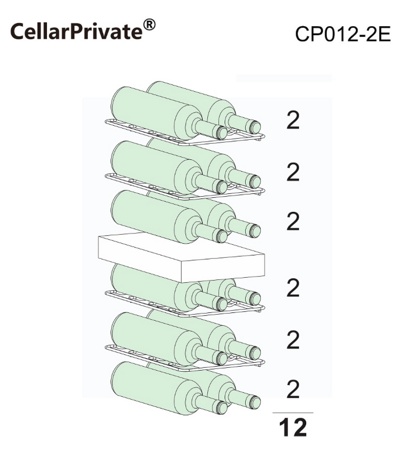 Винный шкаф CellarPrivate двухзонный на 12 бутылок CP012-2E Винный шкаф CellarPrivate двухзонный на 12 бутылок CP012-2E