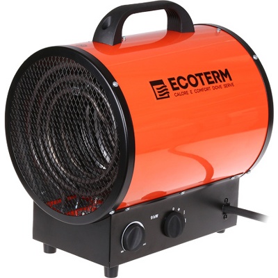 Нагреватель воздуха электр. Ecoterm EHR-09/3E (пушка, 9 кВт, 380 В, термостат) - фото