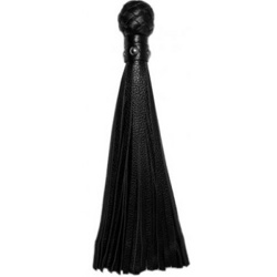 Генитальная кожаная плеть черная - фото