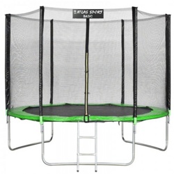 Батут Atlas Sport 252 см (8ft) BASIC с лестницей GREEN - фото