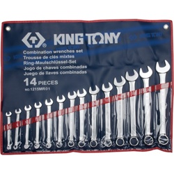 KING TONY Набор комбинированных ключей, 8-24 мм, 14 предметов KING TONY 1215MR01 - фото