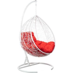 Кресло подвесное BiGarden Tropica White (красная подушка) - фото