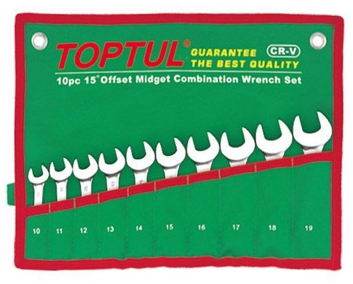 Набор ключей комбинир. 10-19мм 10шт TOPTUL (GAAA1002)