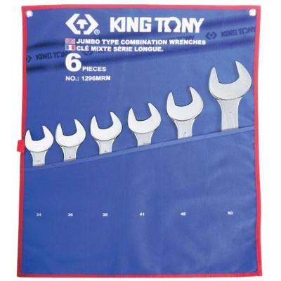 KING TONY Набор комбинированных ключей, 34-50 мм, чехол из теторона, 6 предметов KING TONY 1296MRN
