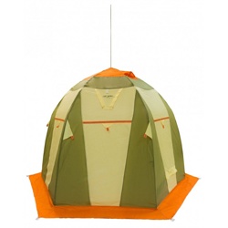 Палатка рыбака Митек Нельма 2 Люкс (оранжево-бежевый/хаки) - фото