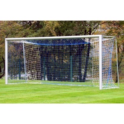 Ворота футбольные 5х2х1,5м стационарные алюминиевые, профиль круглый d80мм - фото