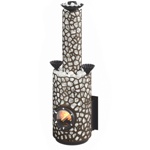 Печь банная Аврора Газ Inox БСЭ ЗК Иллюминатор черная бронза ТМФ - фото