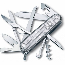 Нож перочинный Victorinox Huntsman (1.3713.T7) 91мм 15функций серебристый полупрозрачный карт.коробк - фото