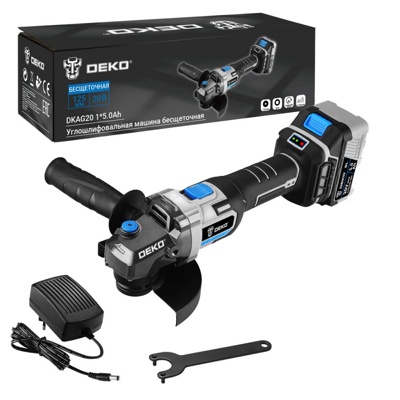 Углошлифовальная машина бесщеточная DEKO DKAG20, 20В, 1*5.0Ач 063-4026