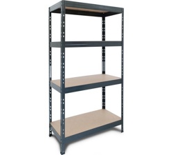 Металлический стеллаж AR SHELVING Rivet Stabil S 180x75x35 см, цвет серый, 4 полки ХДФ TR18C400KHBBD8TCI0 - фото