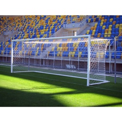 Ворота футбольные 7,32х2,44х2м под свободно подвешиваемую сетку стационарные алюминиевые, профиль овальный 100х120мм OC-09709 - фото