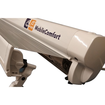 Маркиза MobileComfort M400WG, настенная механическая, корпус белый, полотно светло-серое