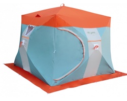 Палатка для зимней рыбалки Митек Нельма Куб-3 Люкс ПРОФИ (оранж-беж/изумрудный) - фото