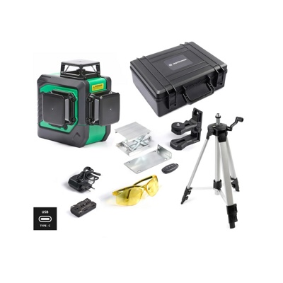 Комплект INSTRUMAX лазерный уровень, GL 3-360 Master SET+Штатив телескопический с резьбой 1/4 (5/8) дюйма TR-120 IM0174_K