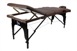 Массажный стол Atlas Sport 70 см складной 3-с деревянный (коричневый) - фото