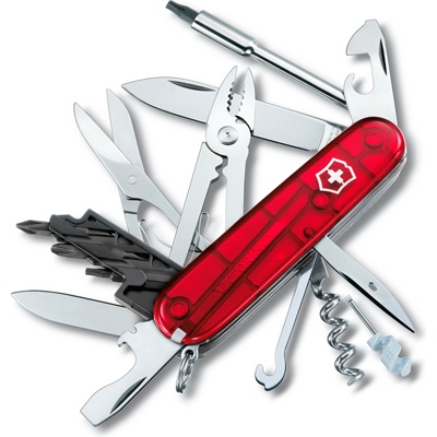 Нож перочинный Victorinox CyberTool 34 1.7725.T 91мм 34 функции полупрозрачный красный