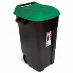 Контейнер для мусора пластик 120л (зел. крышка) (TAYG) - фото